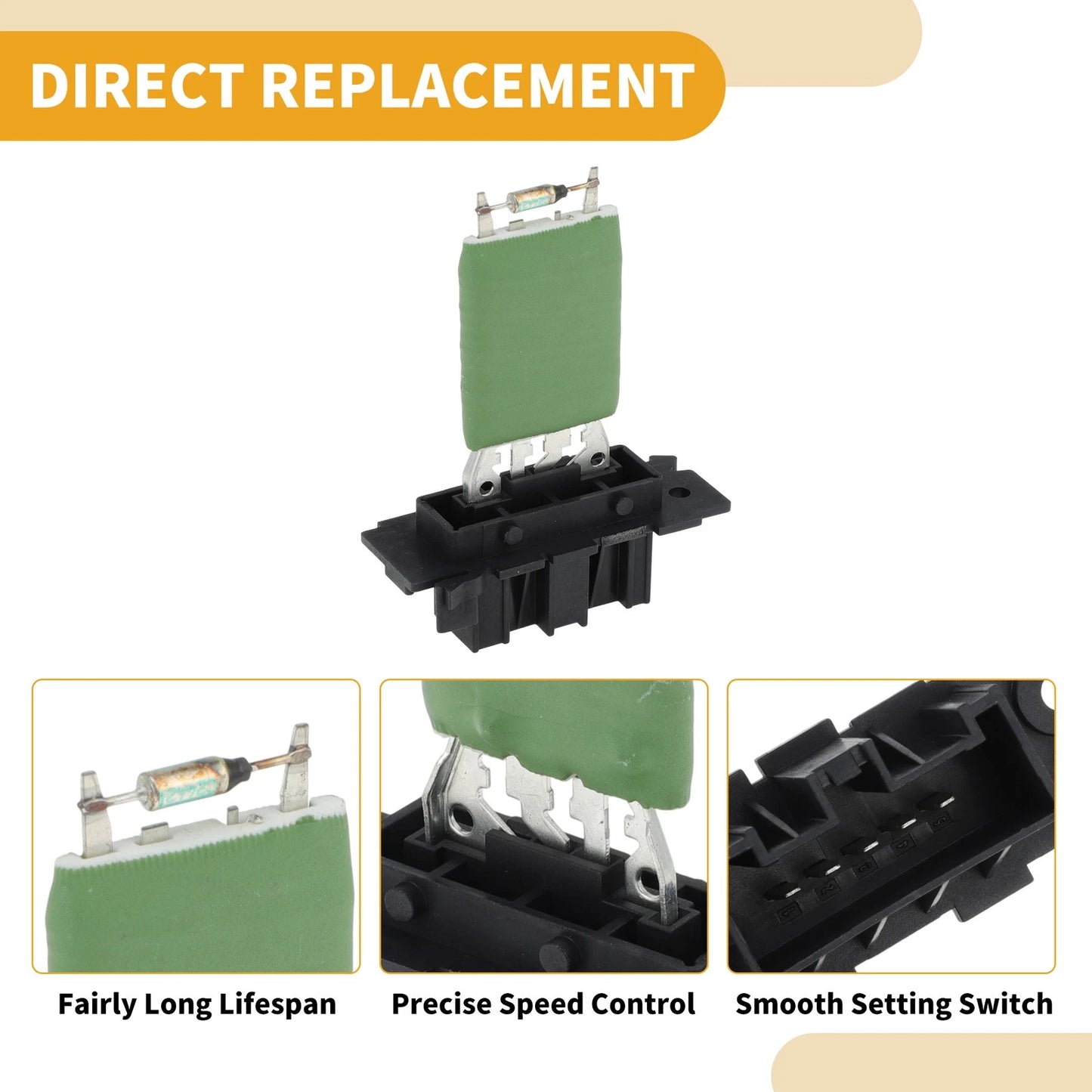 Blower Motor Resistor for HVAC (No. 6450XE/5017CR118) - 1 Pcs