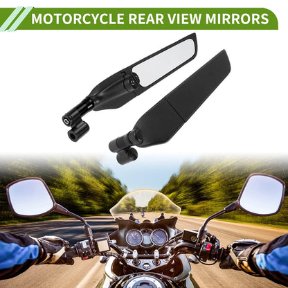 M8/M10 1 set Rear View Mirrors Polygon Black Aluminum Alloy for Motorcycle