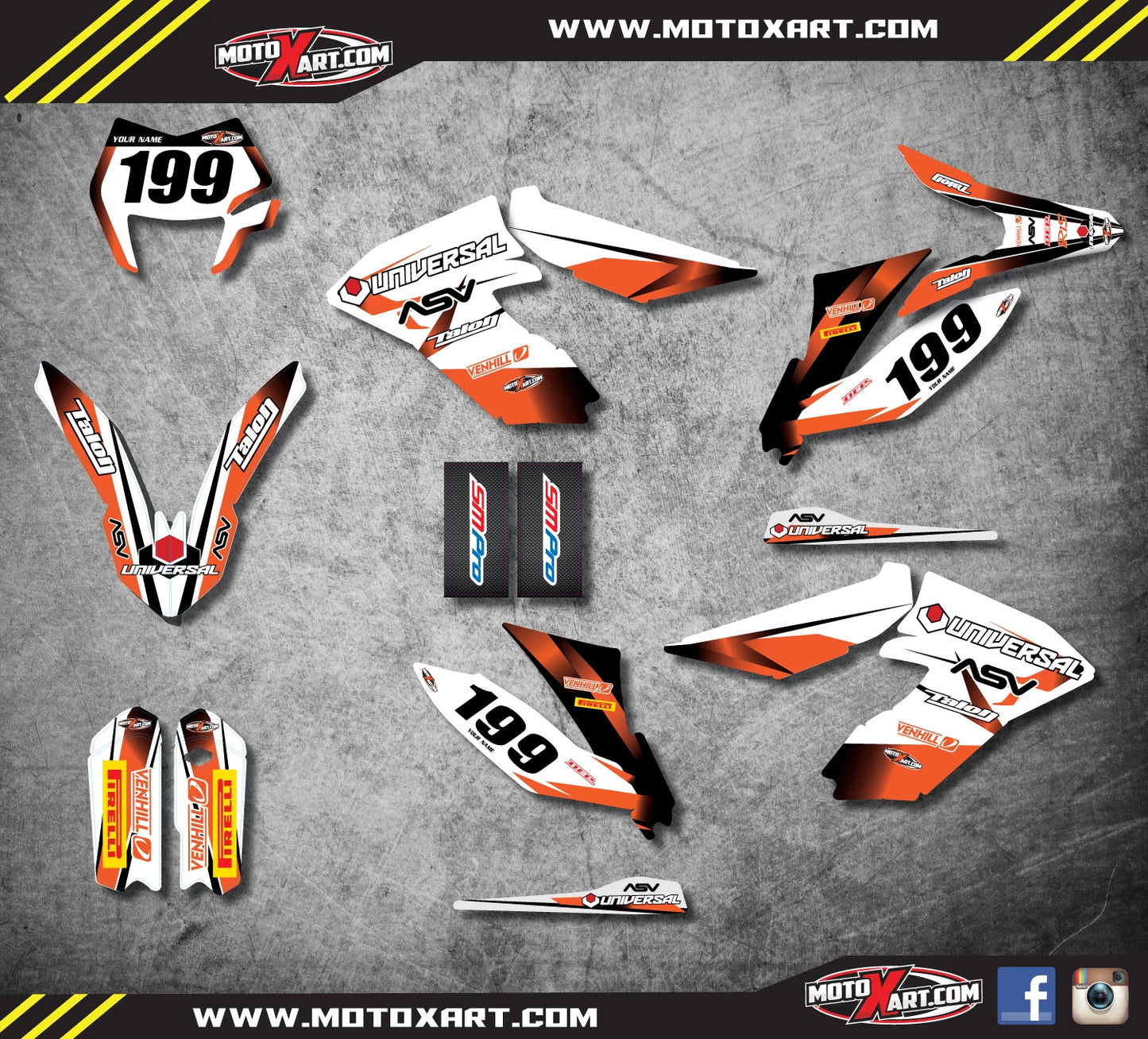 Custom Graphics Kit STORM STYLE Stickers for KTM Freeride (2014-2017)