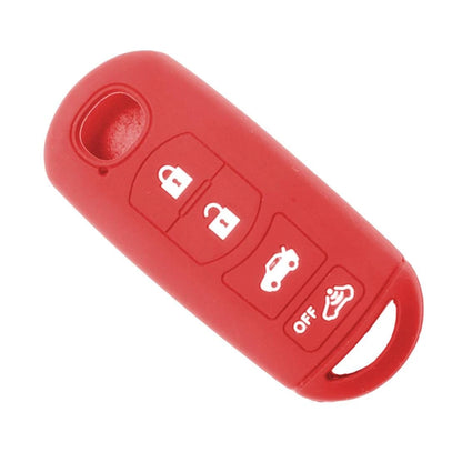 Red Silicone 4 x Button Key Cover Case for Mazda 2, 3, 5, 6, CX-5, CX-7, CX-9