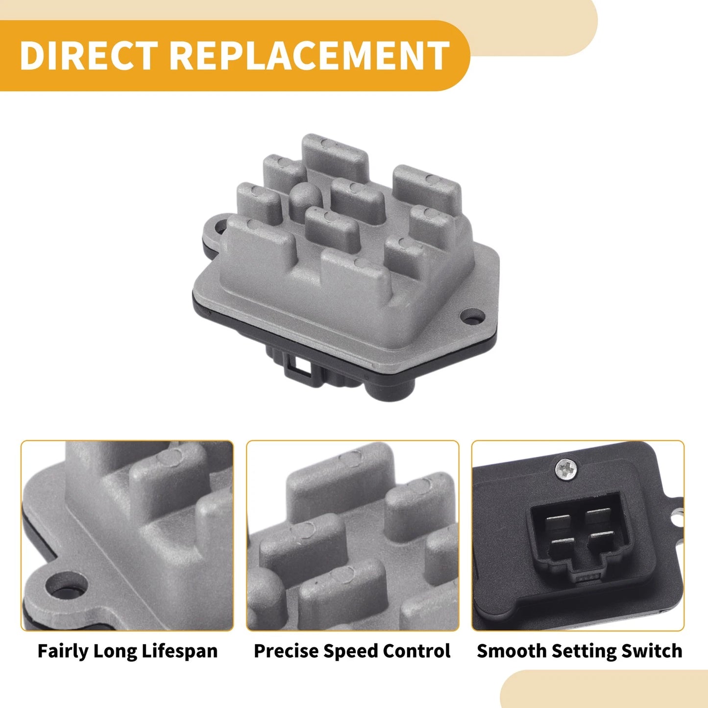 Blower Motor Resistor for HVAC (SW11445C) - Plastic/Metal (1 Pc)