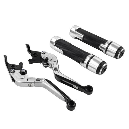 Silver Extendable Brake Clutch Levers & Handlebar Grips for BMW F900R (2020-2023)