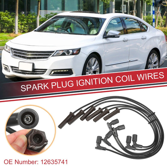 6 Pcs Spark Plug Wire Ignition Coil Cable for Buick Lucerne 3.9L (2006–2011)