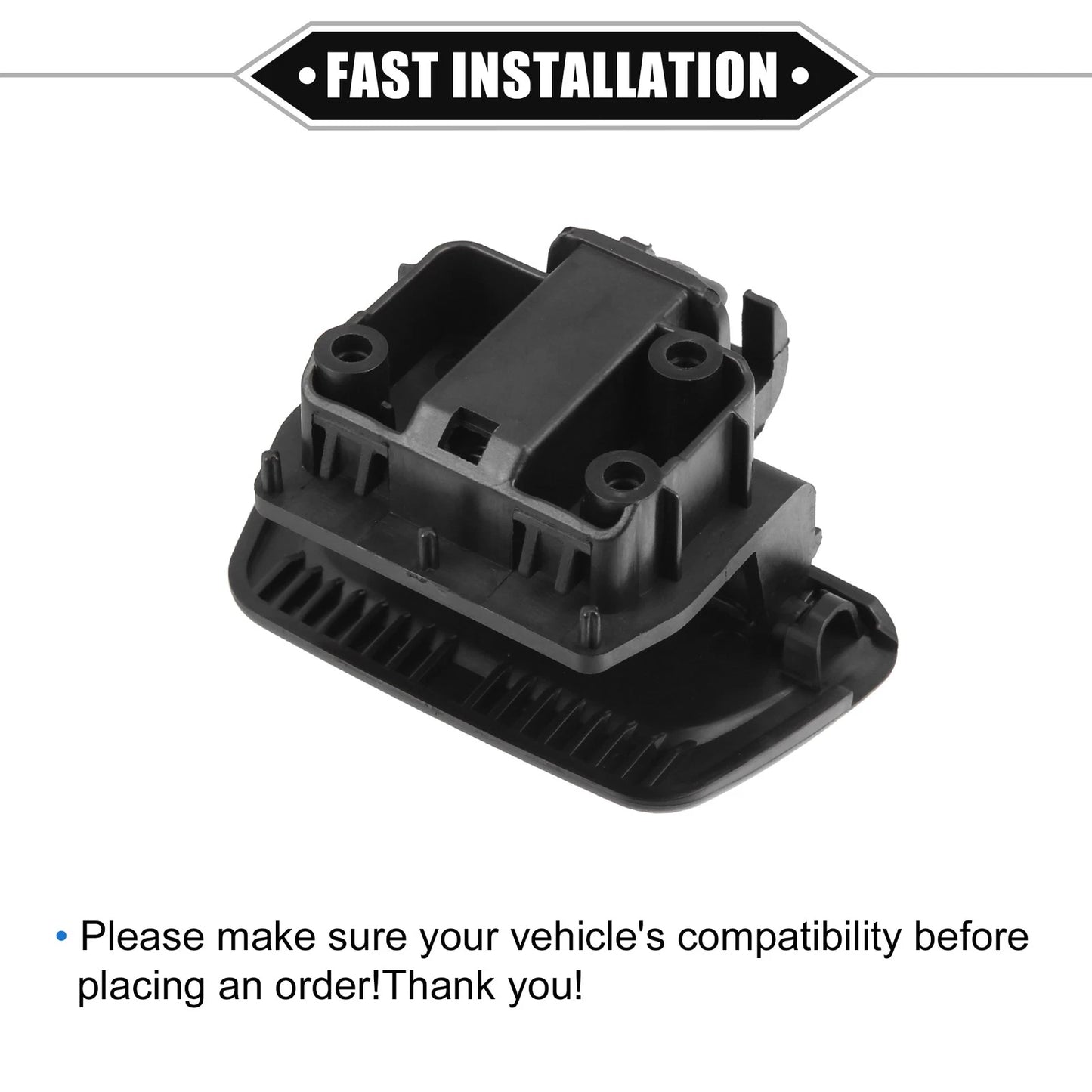 Glove Box Lid Latch Lock Handle Cover for Ford Fiesta (2011-2019) Black