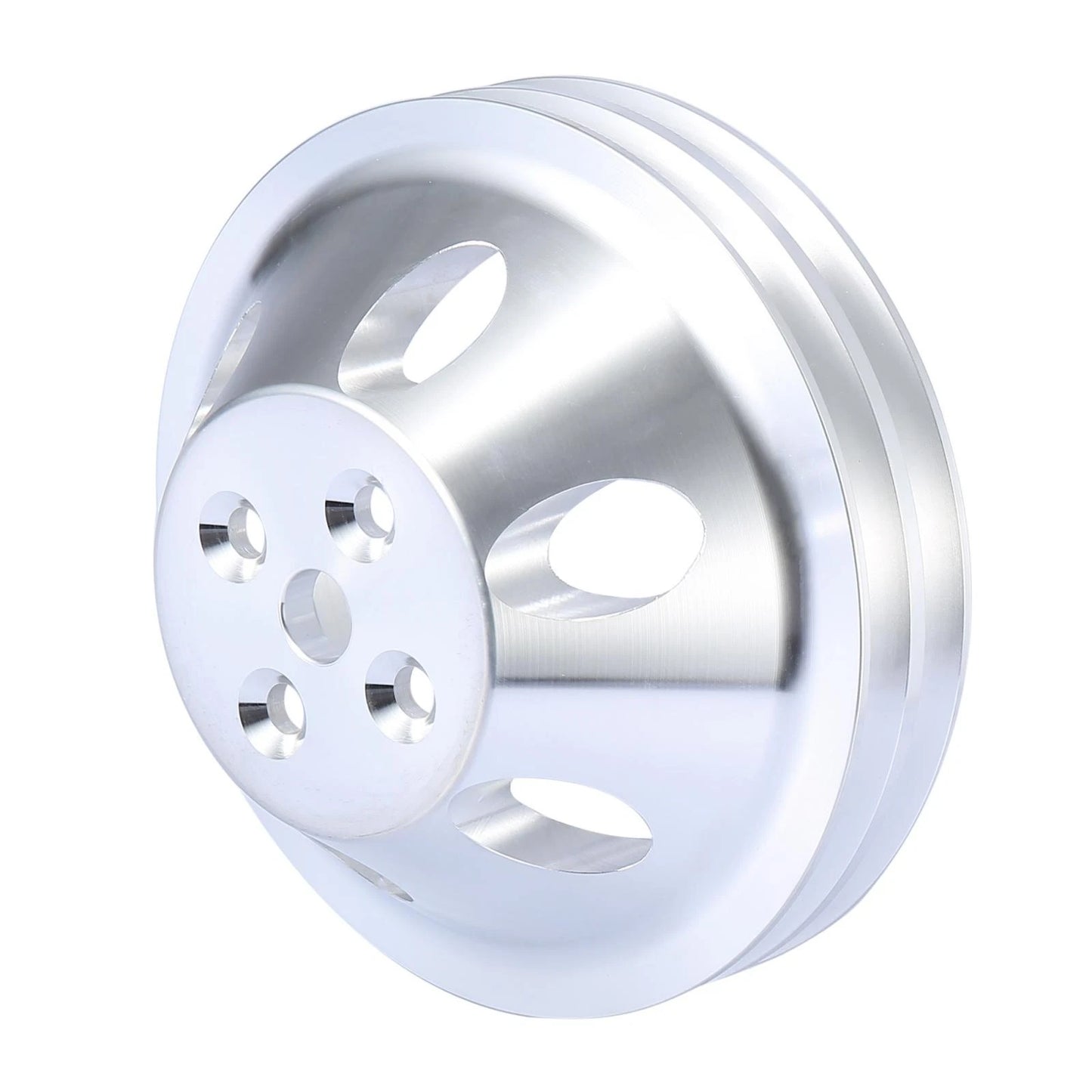 Water Pump Pulley Short 2-Groove 4-Hole for Chevy SBC 350 Engine