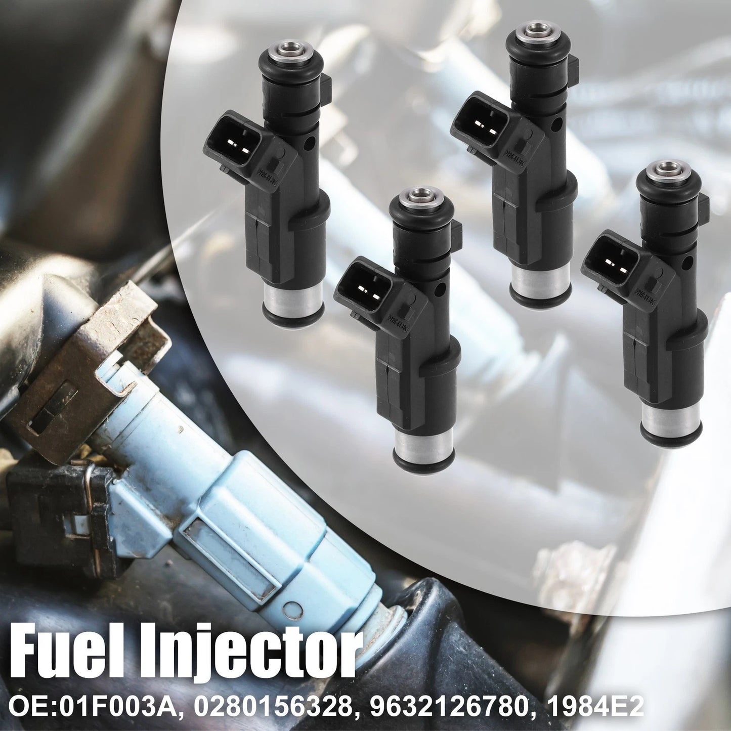 4 x Fuel Injectors for CITROEN C4 C5 C8 PEUGEOT 206 307 406 (2004-2010)