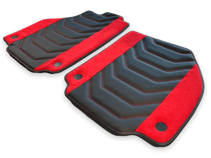 Floor Mats for Ferrari 488 GTB Leather with Red Alcantara (2015-2020)
