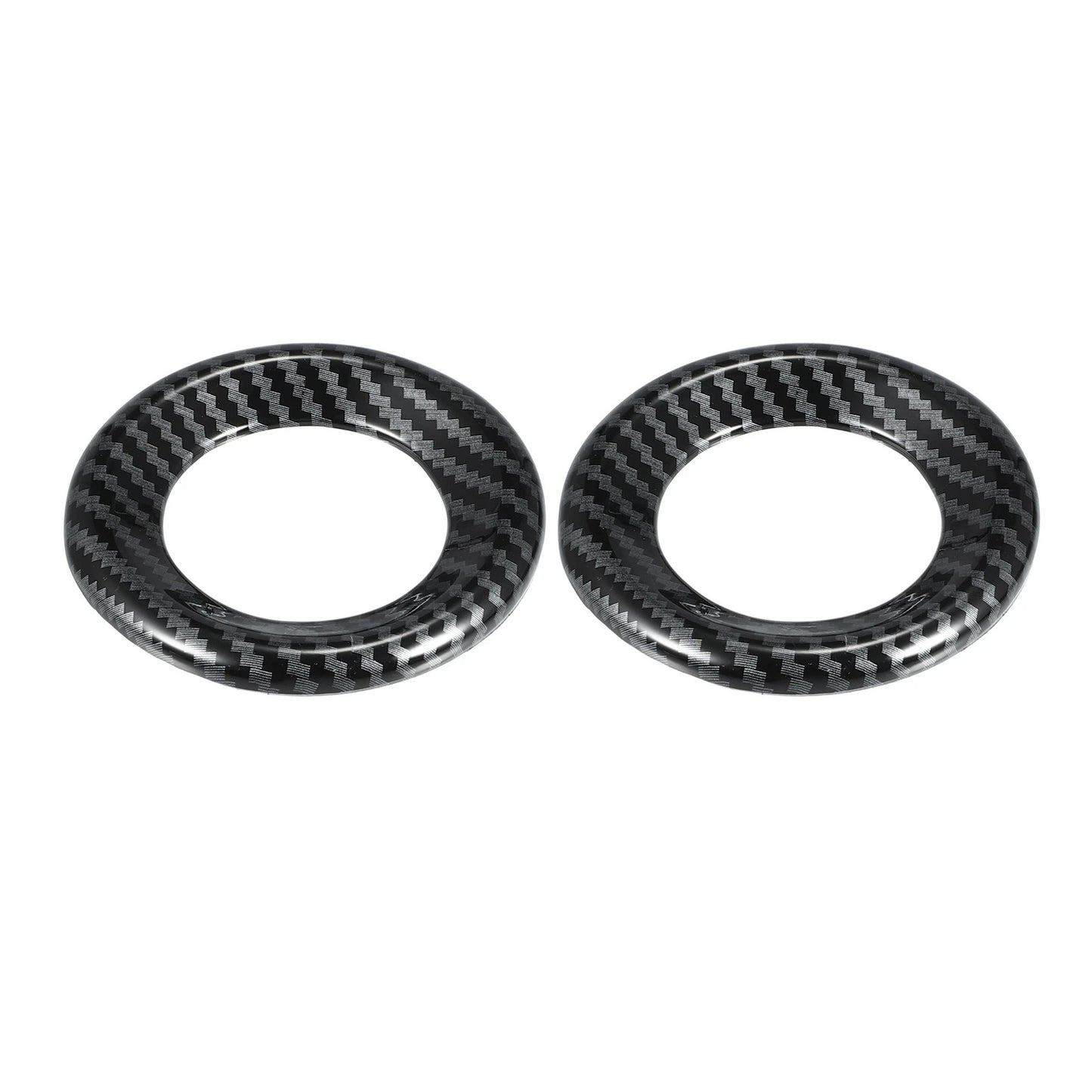 2 x Car Loudspeaker Circle Trims for Honda Civic (2016-2023) - Carbon Fiber Black