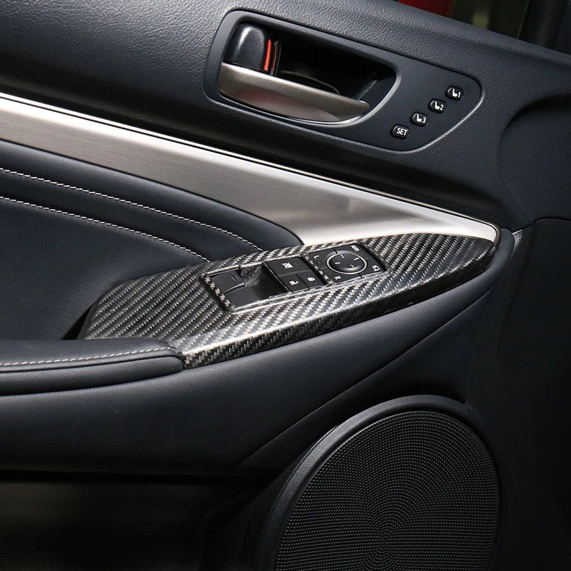 Carbon Fiber Window Lift Switch Panel Trims for Lexus RC350 RC F RC300 (2015-2021)