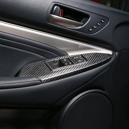 Carbon Fiber Window Lift Switch Panel Trims for Lexus RC350 RC F RC300 (2015-2021)