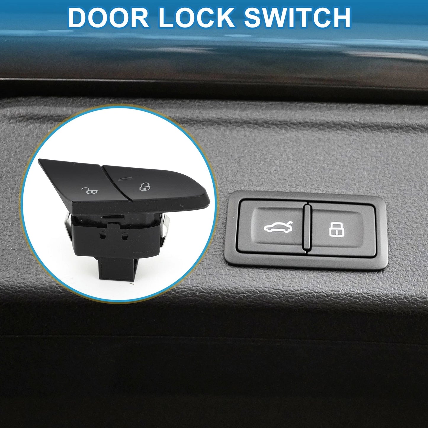 Door Lock Switch for Porsche Cayenne Panamera Black Plastic