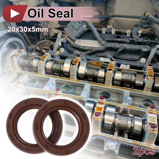 Oil Seal 20x30x5mm Brown 2 x FKM Rubber for Car