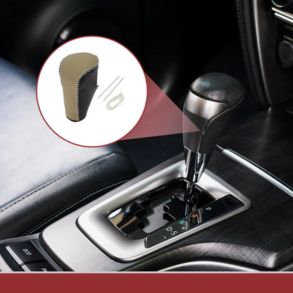 Car Gear Shift Knob Cover for Honda Accord 2008-2012 Black Beige Leather
