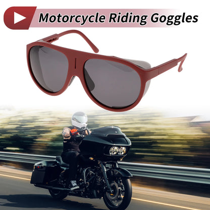 Motorcycle Riding Goggles Deep Gray Lens Wine Red Frame Tri-acetel Cellulose