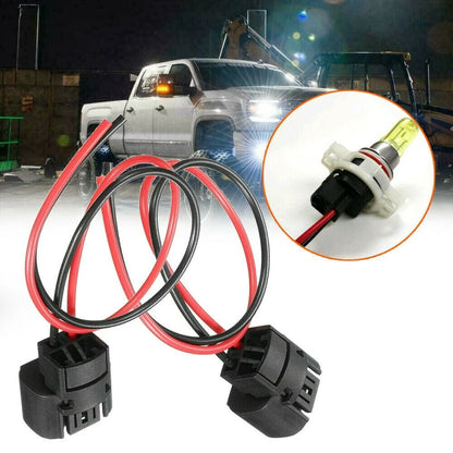 2x Fog Light Wiring Harness Female Plug Connector Pigtail for Vehicle