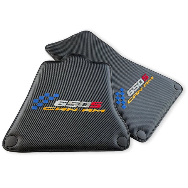 Floor Mats for McLaren 650S (2014-2019) - Black Tailored Carbon Fiber Leather