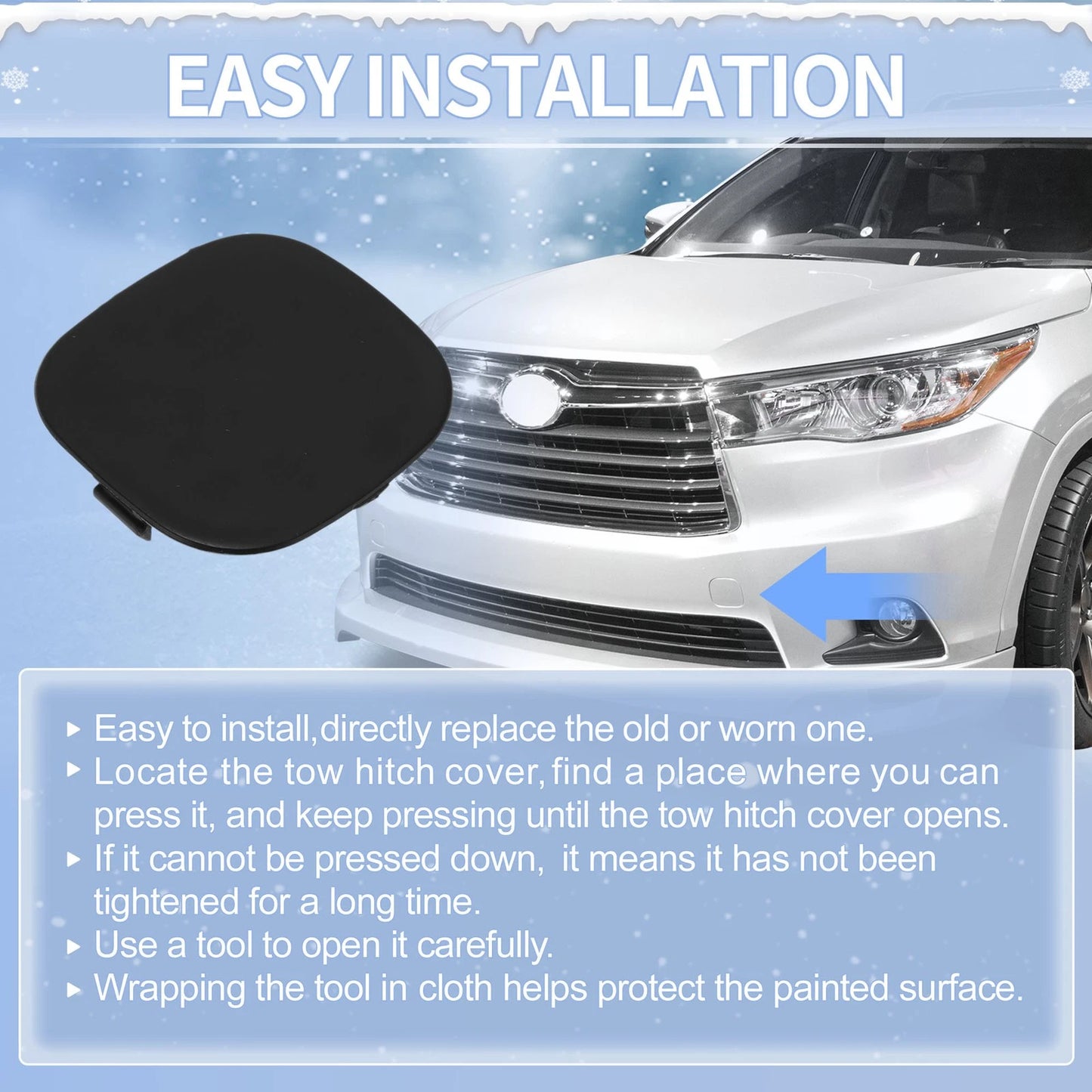 Left Front Tow Hook Cover for Toyota Prius C Aqua (2012-2014)