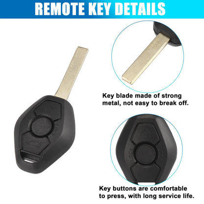 3 x Button 868MHz Fob Entry Remote Key for BMW 5 Series E60 E61 (2003-2007)