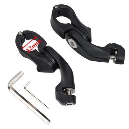 Matte Black 1-1/4" Highway Short Angled Foot Peg Mounts for Harley