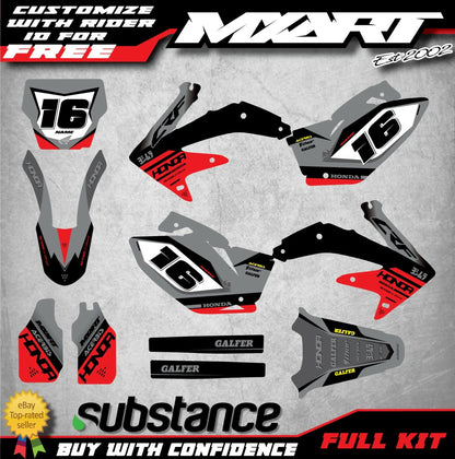 Full Custom Graphic Kit STING Style Decals for Honda CRF 450 (2005-2007)