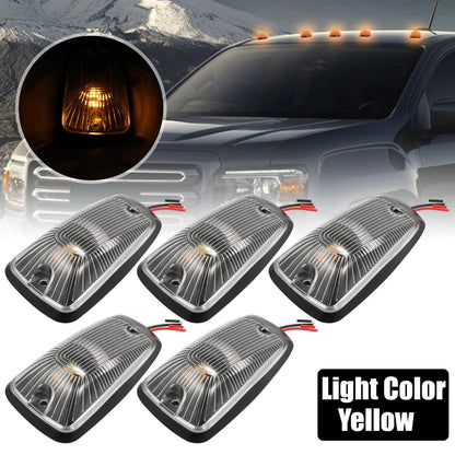 5 x Top Cab Marker Light Clear Cover Yellow for Chevrolet K2500 (1998-2000)