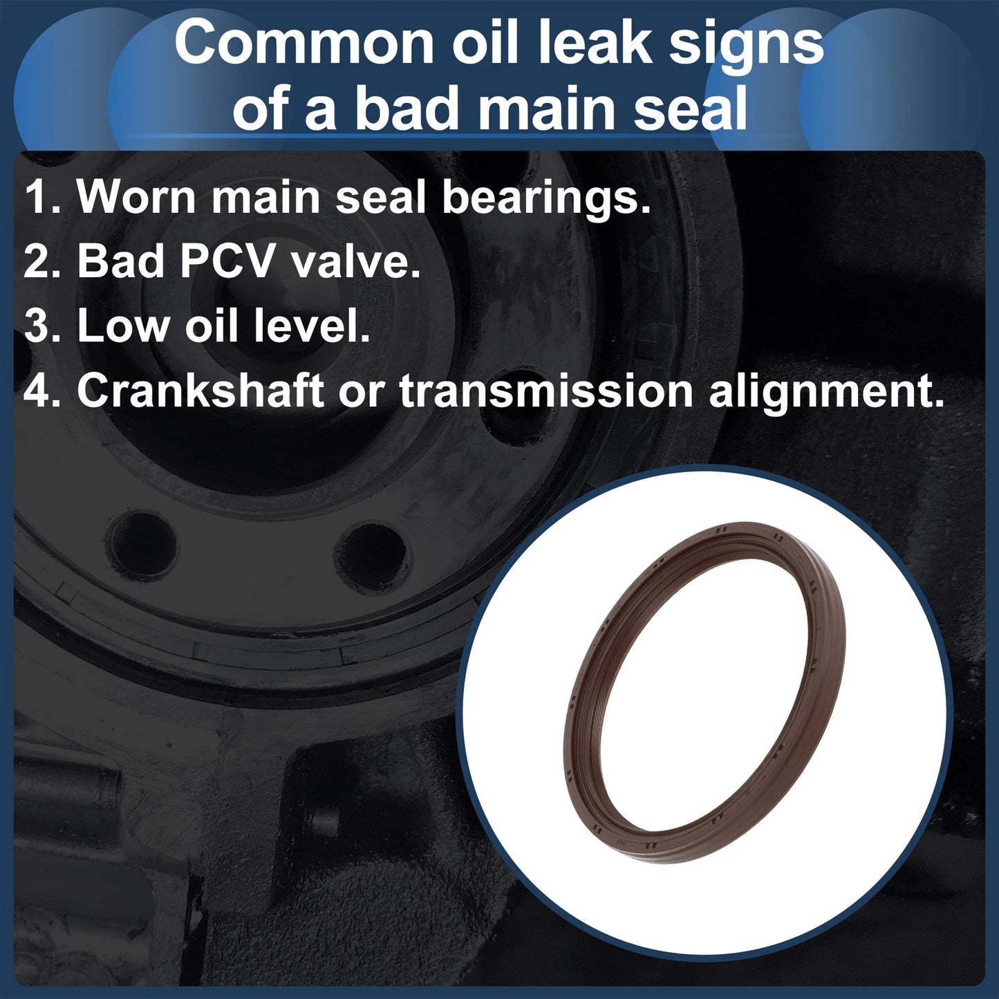 Rear Crankshaft Oil Seal for Toyota Camry Corolla RAV4 Scion (2002-2019)