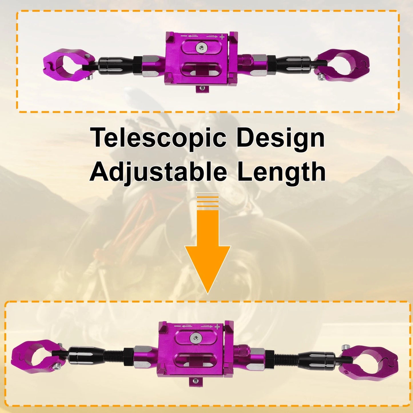 Balance Bar Extender Bracket / 265mm / Center Hole Purple for Motorcycle