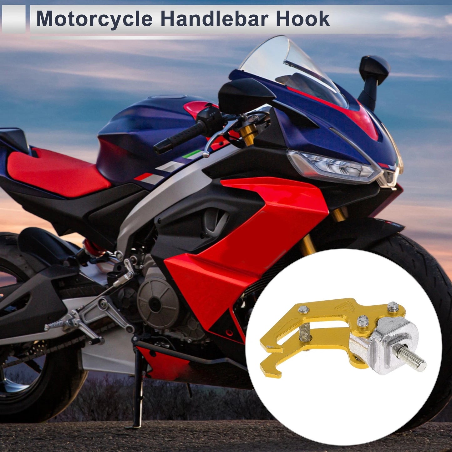 Claw Shape Aluminum Alloy Motorcycle Hanging Hook 62mm Gold Tone