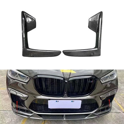 Carbon Fiber Front Bumper Vent Cover Trim for BMW X5M F95 2020-2023