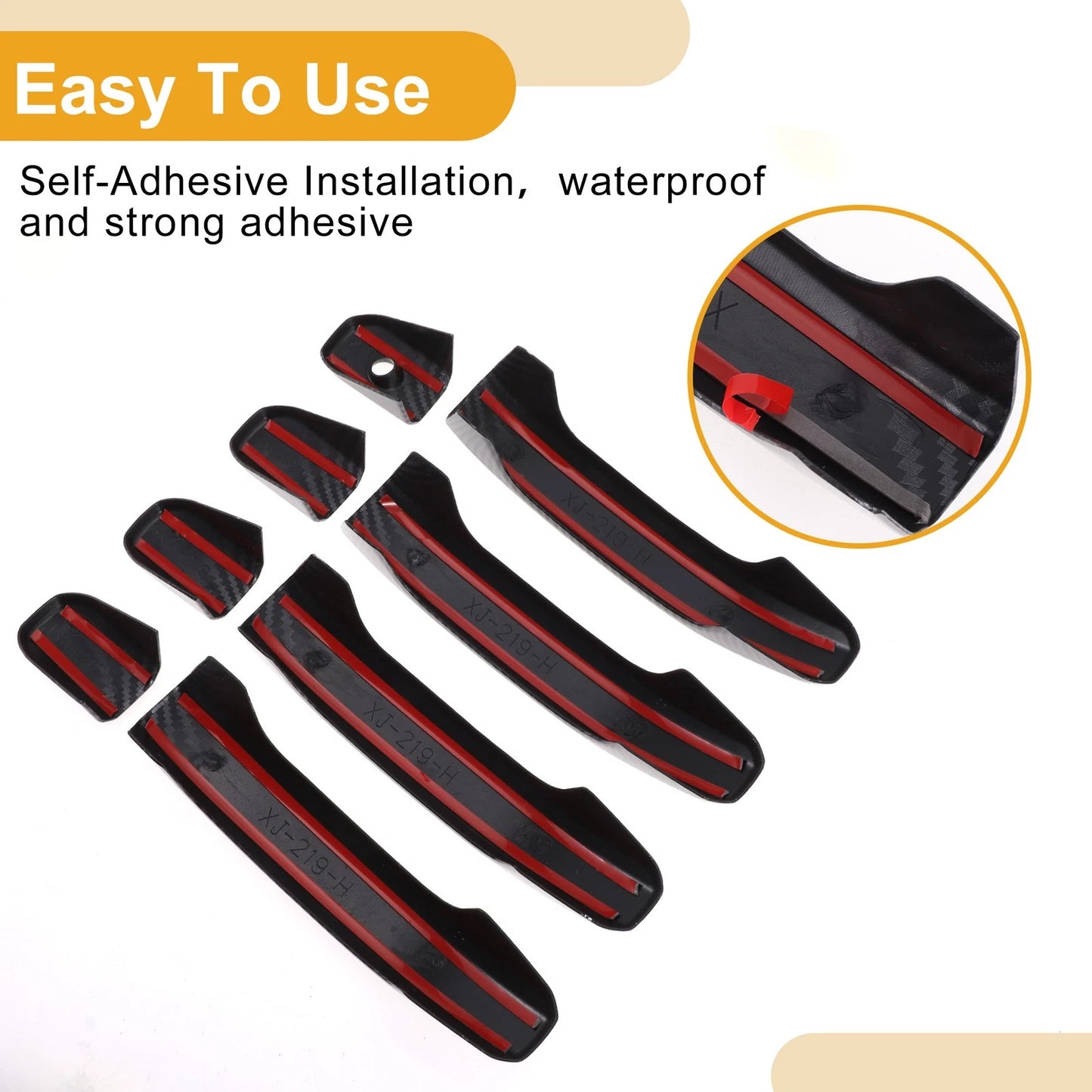Door Handle Cover Trim for Chevrolet Silverado Carbon Fiber Black