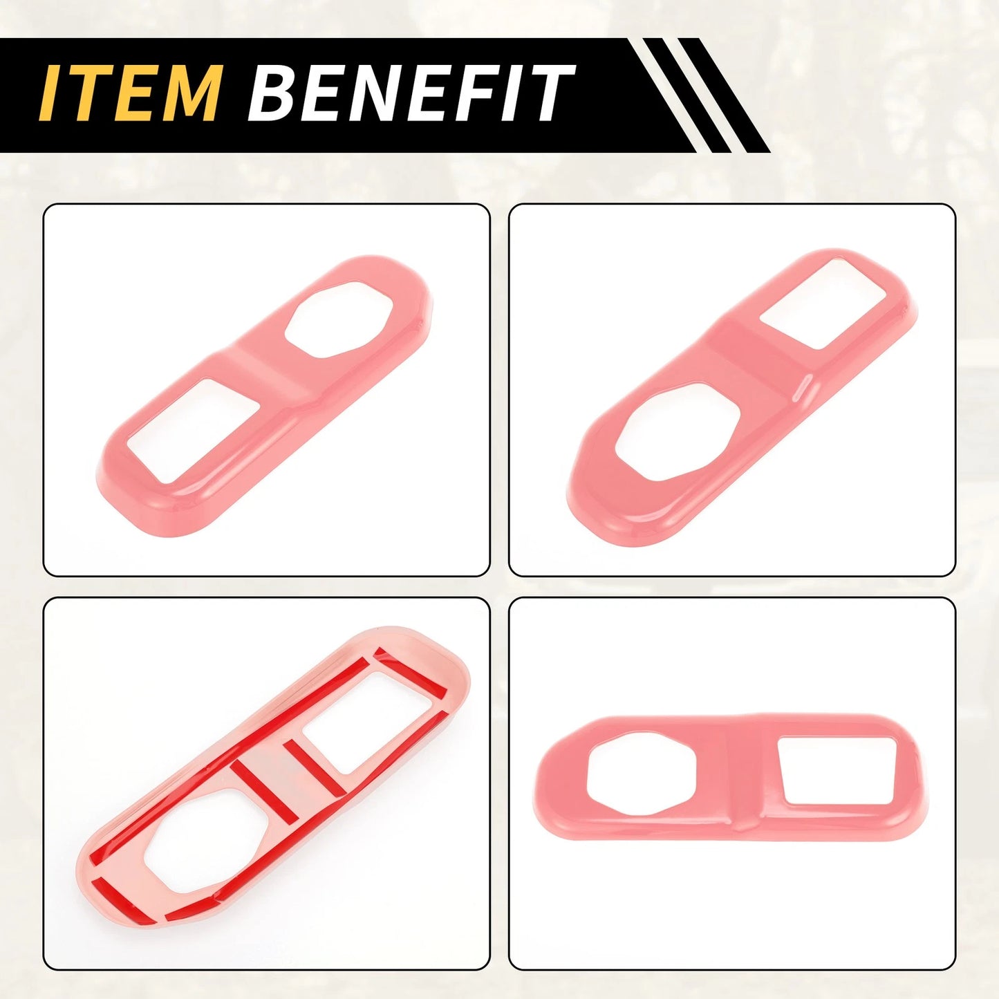 Rear Trunk Lock Panel Cover for Jeep Wrangler JL JLU (2018-2024) - ABS Pink
