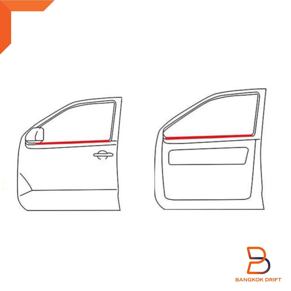 Outer Door Belt Window Seal Weatherstrip for Honda Civic 1992-1995