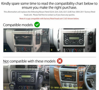 64GB Apple CarPlay Android 10 Auto Car Radio Stereo for Nissan Patrol GU (2000-2023)