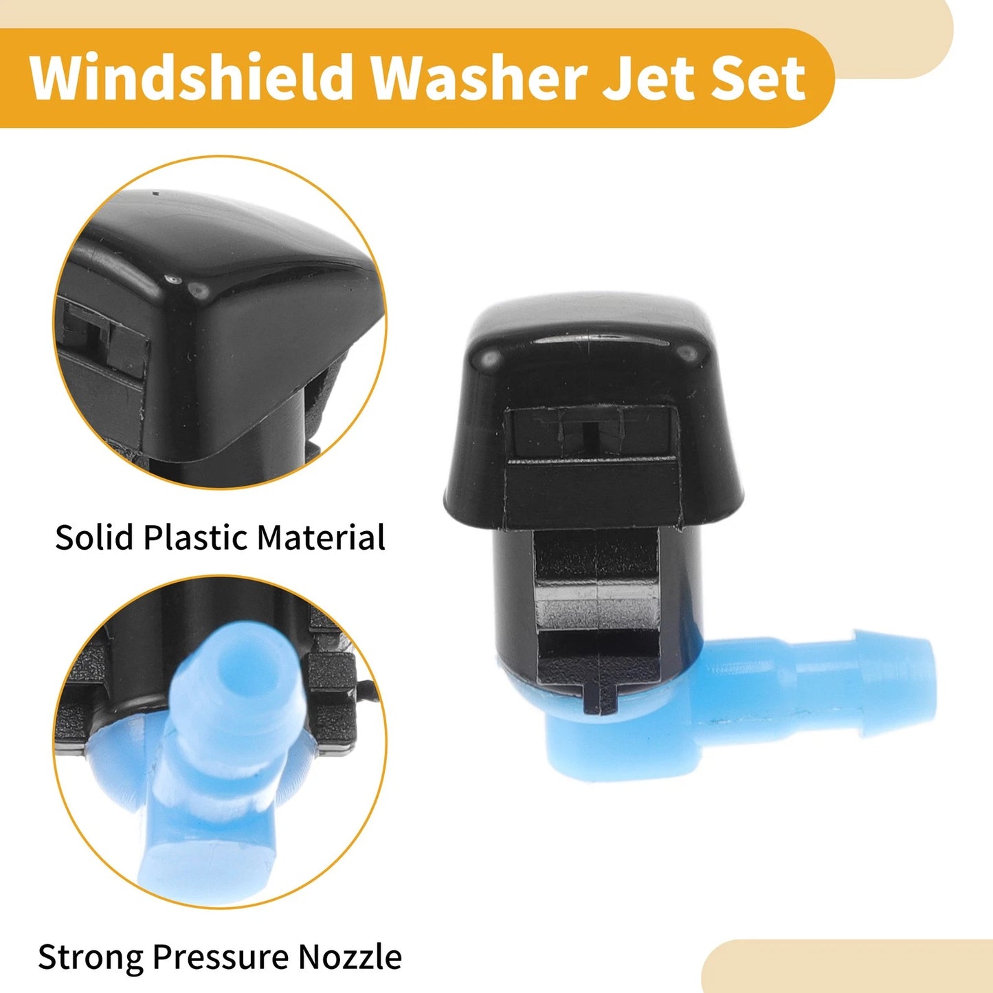 Windshield Washer Nozzle Kit for Ford Fusion (2008-2012) - Includes Fluid Hose
