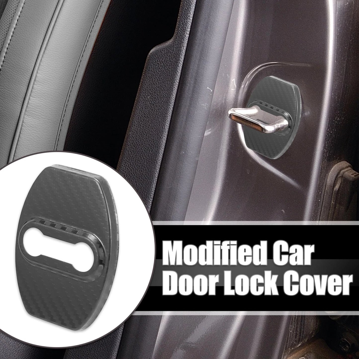 4pcs Car Door Lock Latches Striker Cover Protector Caps for Toyota Black Gray