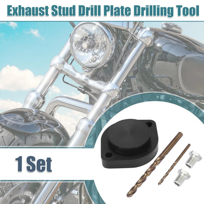 Set Exhaust Stud Drill Plate Drilling Tool for Harley-Davidson Sportster 883