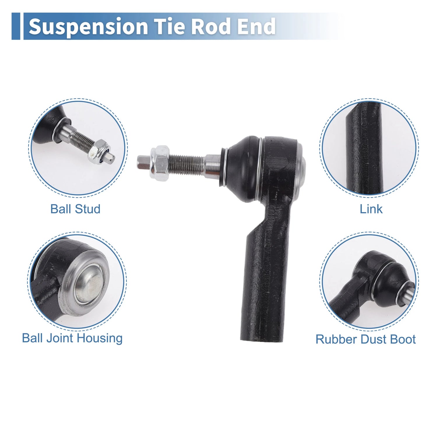 4pcs Tie Rod End Links for Ford Mustang (2015-2019)