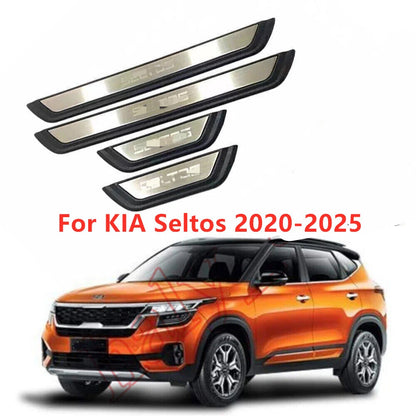 4Pcs Door Sill Scuff Molding Guard Protector Cover Trim for KIA Seltos (2020-2025)