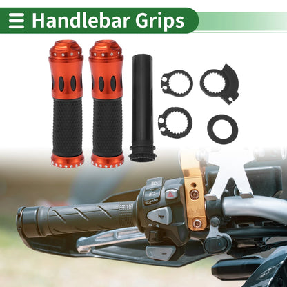 Grips / 7/8 22mm Hand Grips Cover Kit for Motorcycle Orange Diamond Pattern