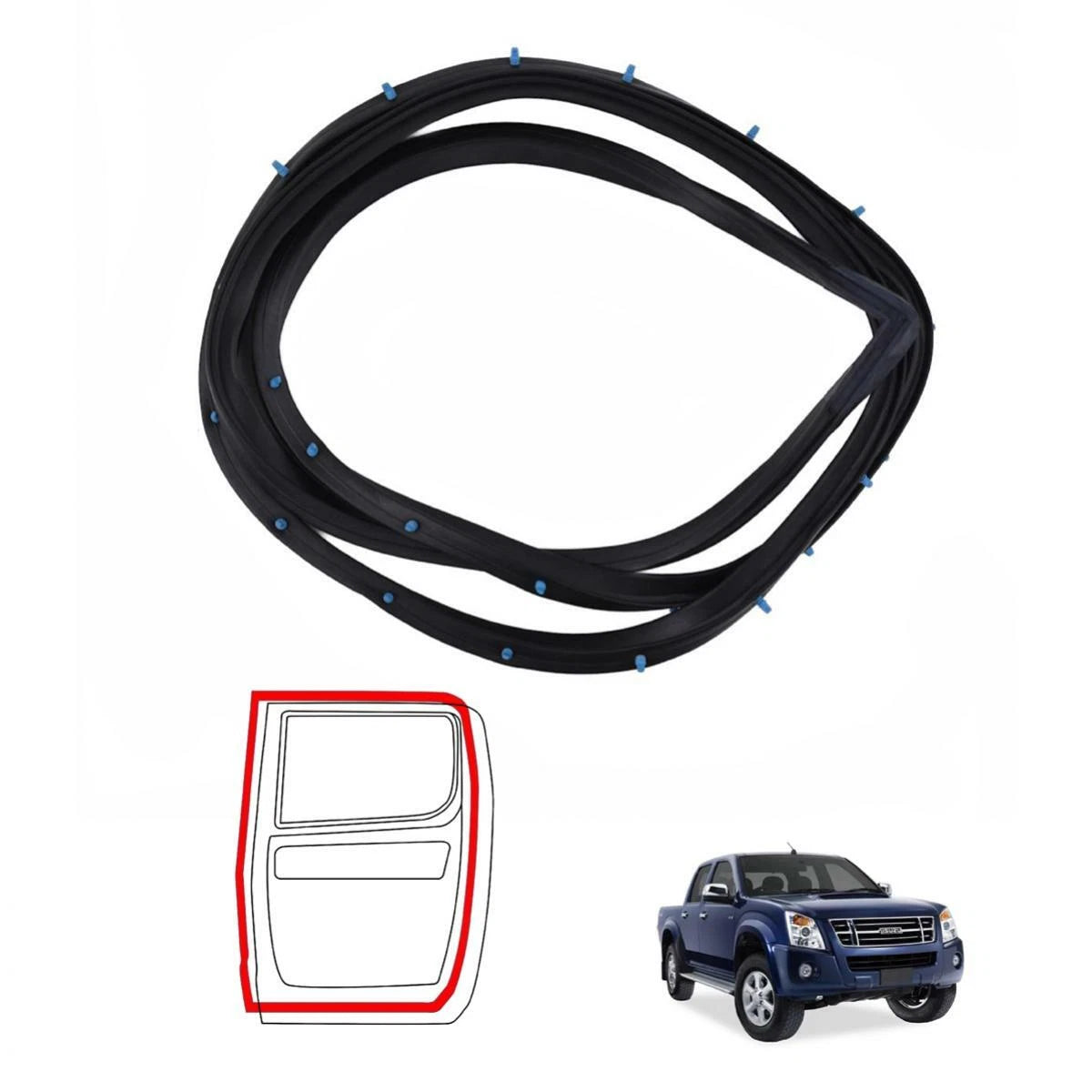 Door Seal Rubber Trim Weatherstrip RH Rear Fits 2003-11 Isuzu D-Max Holden Rodeo