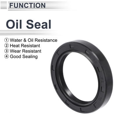 Oil Seal Rotary Shaft Seal NBR Rubber 45x62x10mm Black 5 Pcs