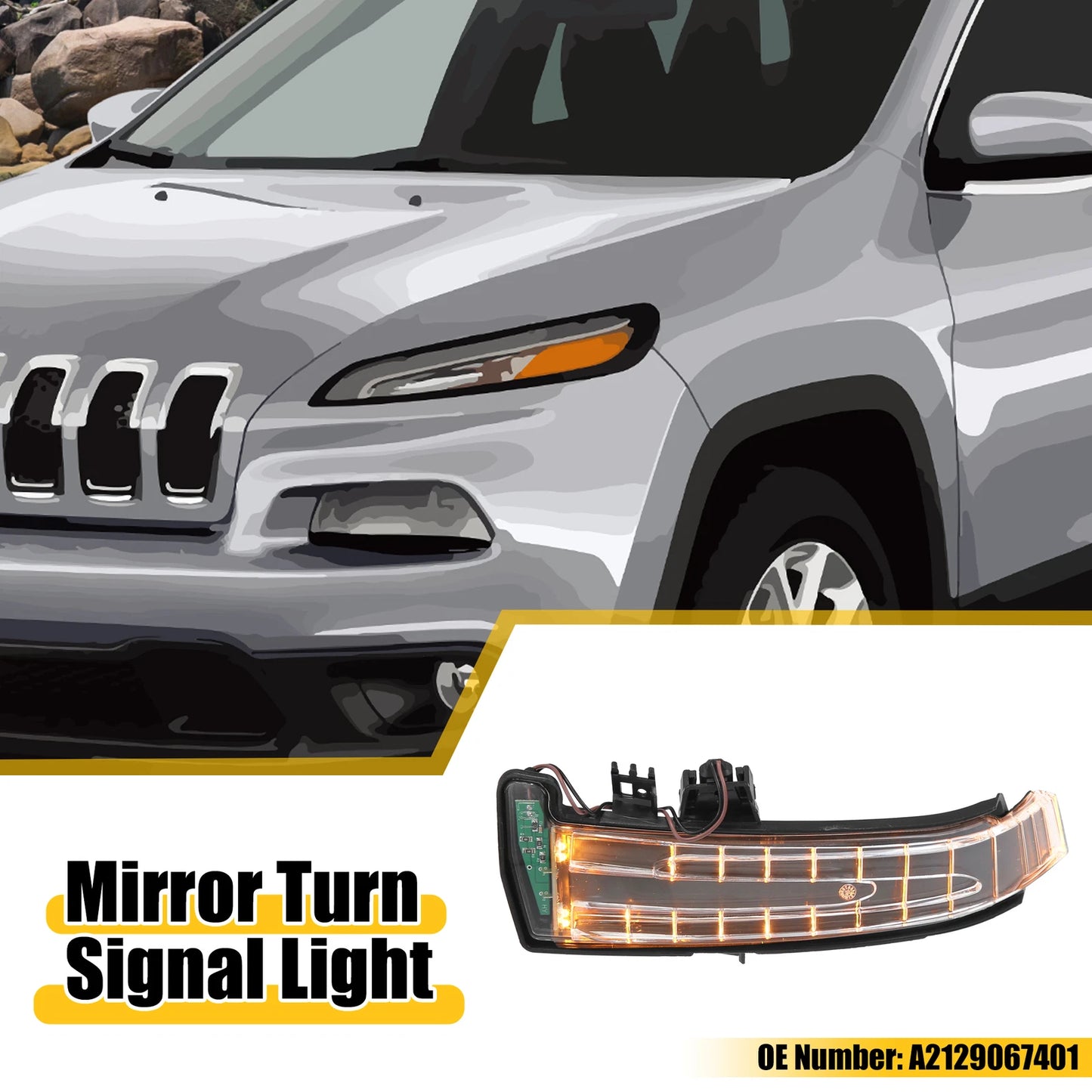 Front Left Side Mirror LED Turn Signal Light for Mercedes W204 (2007-2014)