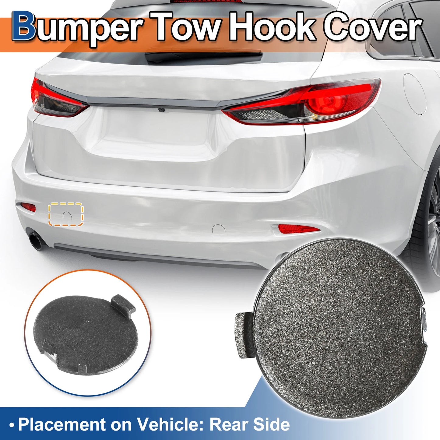 Rear Right Tow Hook Cover for Mazda 6 Atenza (2018-2021) Brown