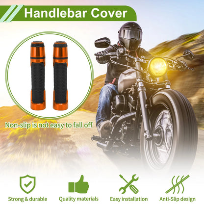 Grips 7/8 22mm Motorcycle Hand Grips Cover Aluminum Orange for Make Model