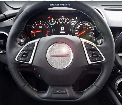 Bling Car Steering Wheel Logo Cover Sticker Trim fit For Chevrolet Camaro 2017+