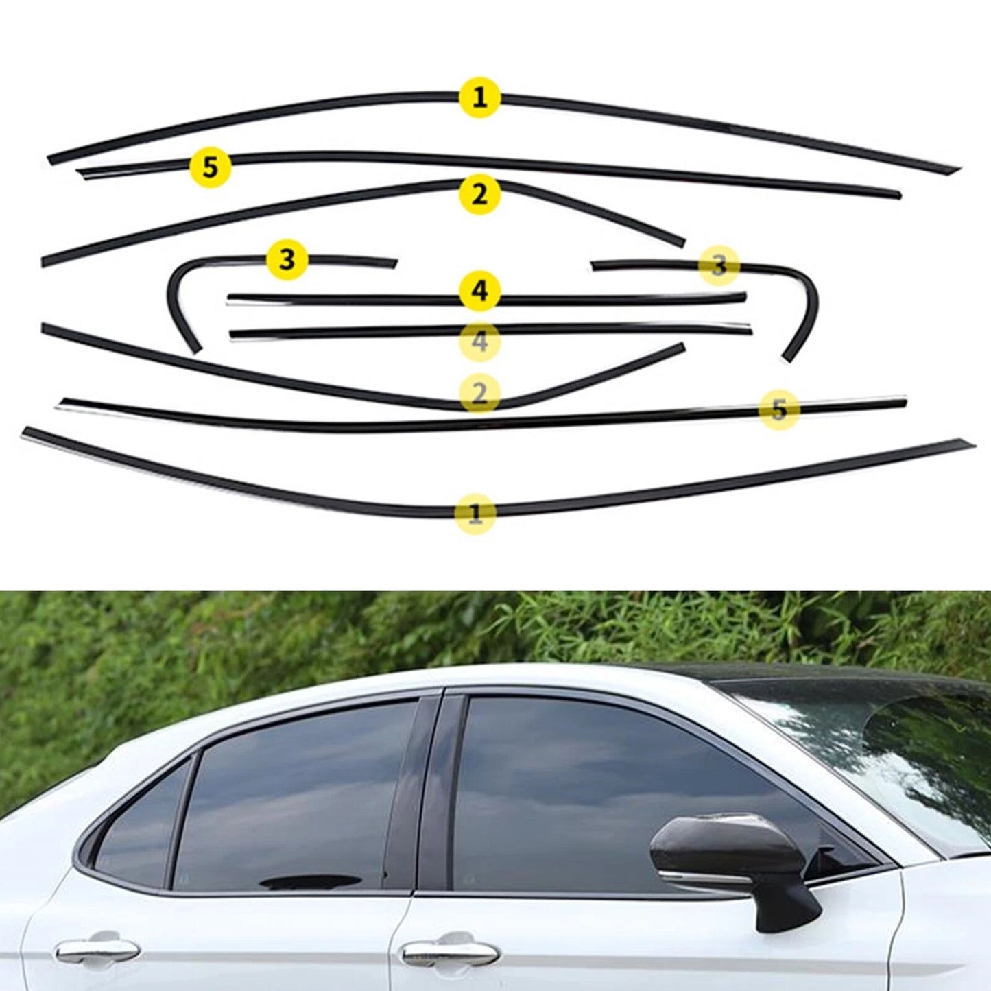 10 x Window Cover Trim Strips for Toyota Camry (2018-2024) Stainless Steel