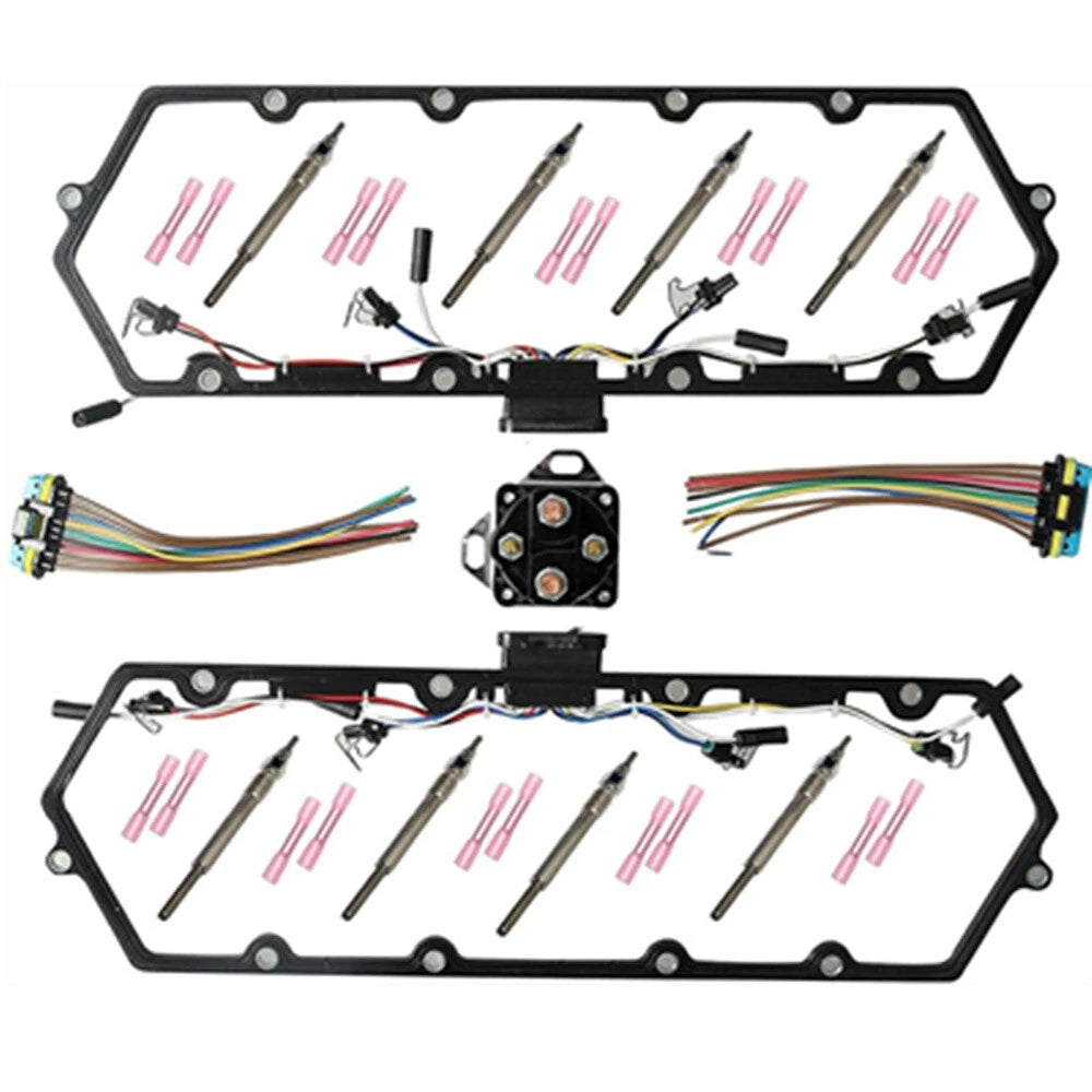8Pcs Glow Plugs & Valve Cover Gaskets for Ford 7.3L (1994-2003)