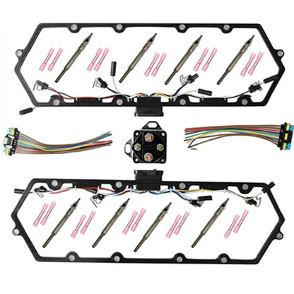 8Pcs Glow Plugs & Valve Cover Gaskets for Ford 7.3L (1994-2003)