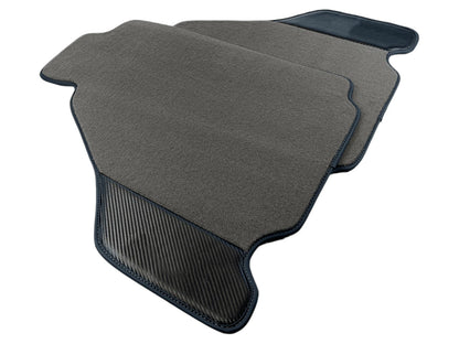 Gray Floor Mats for Ferrari F430 2004-2009 Carpet Carbon Fiber Leather