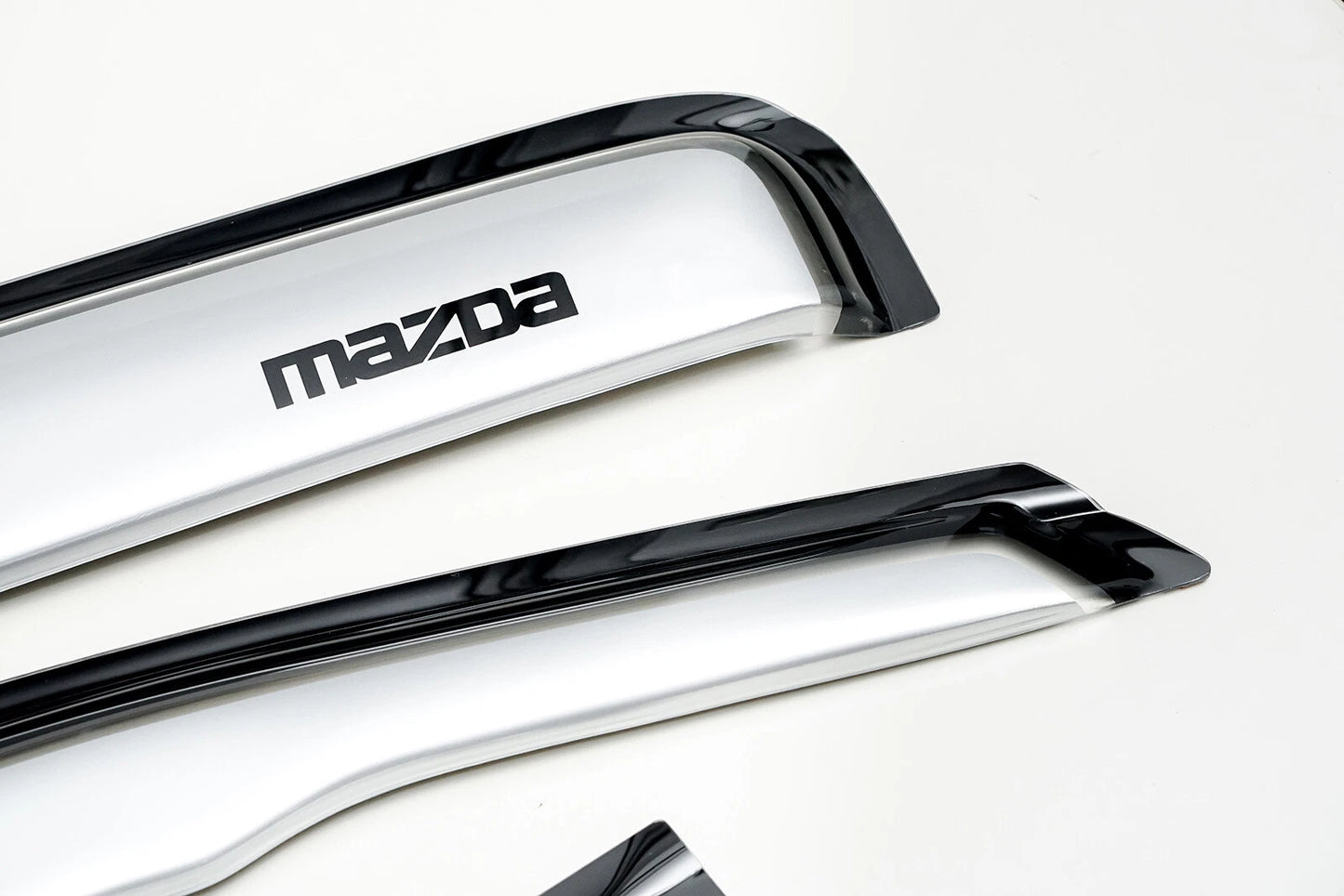 Silver Visor Shield Deflector Weather Guard for Mazda BT-50 (2006-2011)